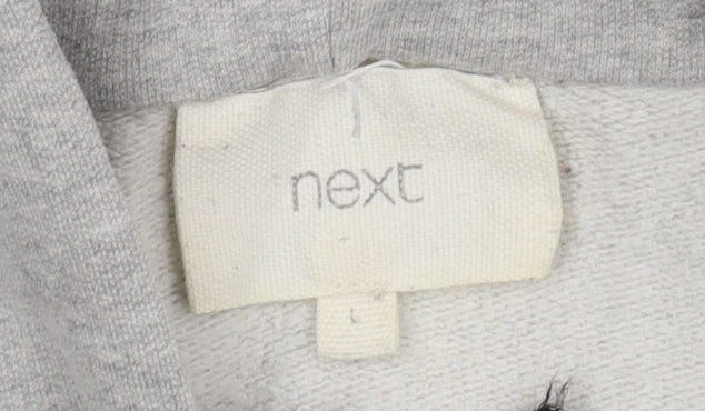 Next Women's Grey Floral Embroidered Pullover Hoodie