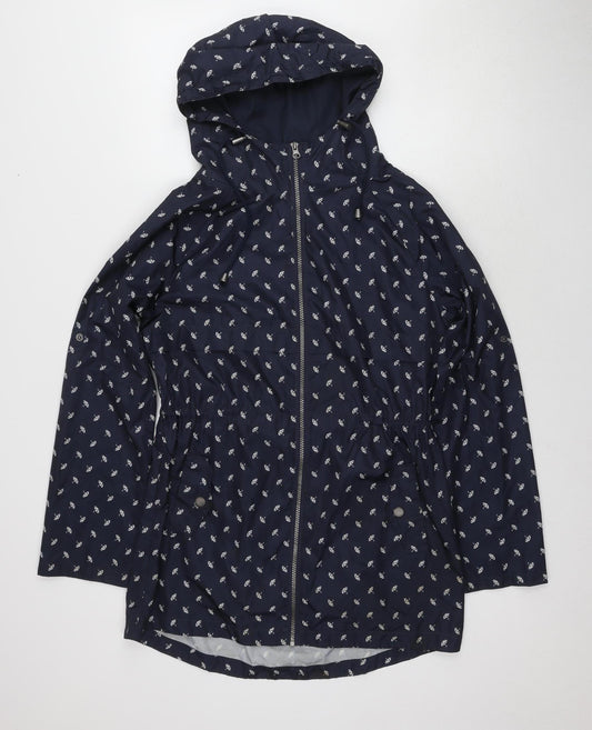 Next Women's Blue Floral Rain Coat Size 10