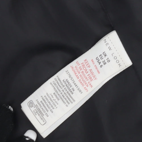 New Look Women's Black Long Overcoat Size 10