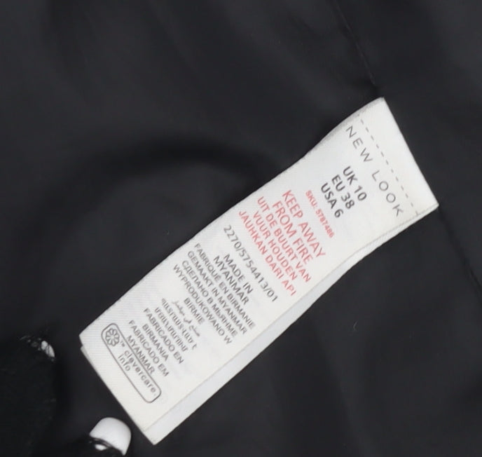 New Look Women's Black Long Overcoat Size 10