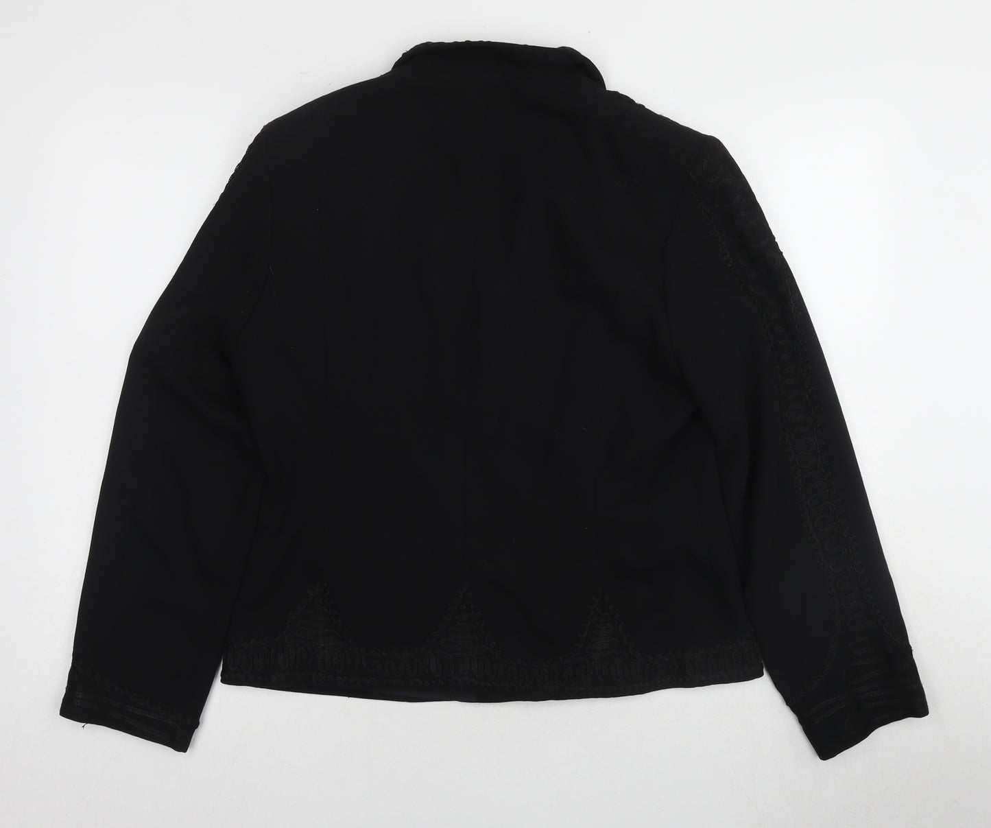 Wallis Women's Black Embroidered Blazer Size 14