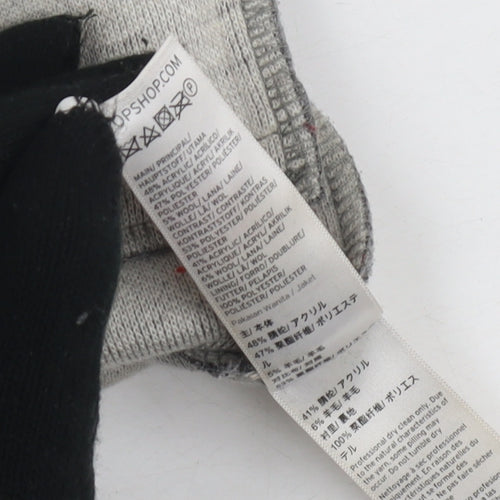 Topshop Women's Grey Long Overcoat, Size 4, Button