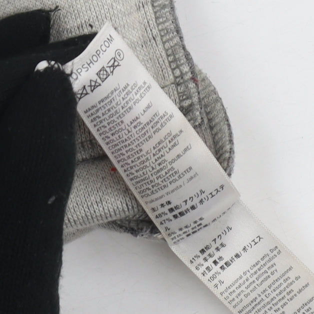 Topshop Women's Grey Long Overcoat, Size 4, Button