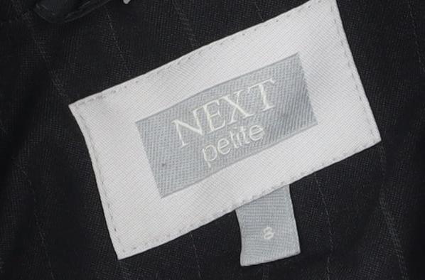 Next Women Black Pinstripe Suit Jacket, Size 8, Petite, Slim Fit