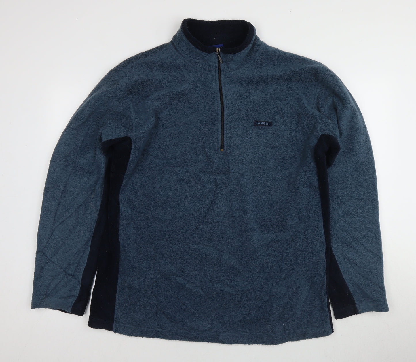 Kangol Men's Blue Fleece Pullover XL Mock Neck