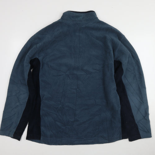 Kangol Men's Blue Fleece Pullover XL Mock Neck