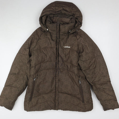 Azpam Women's Brown Puffer Jacket Size S, Hooded