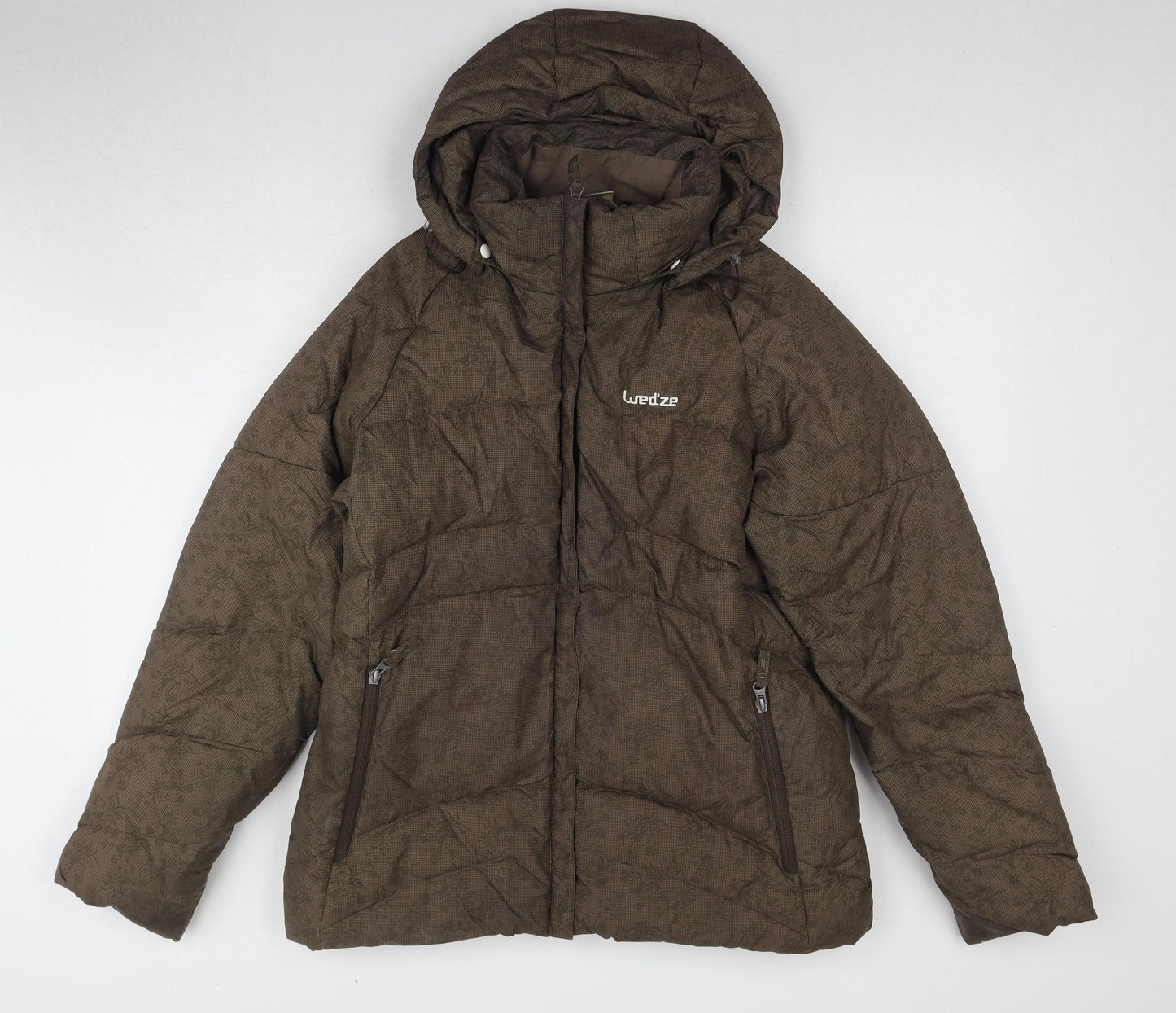 Azpam Women's Brown Puffer Jacket Size S, Hooded
