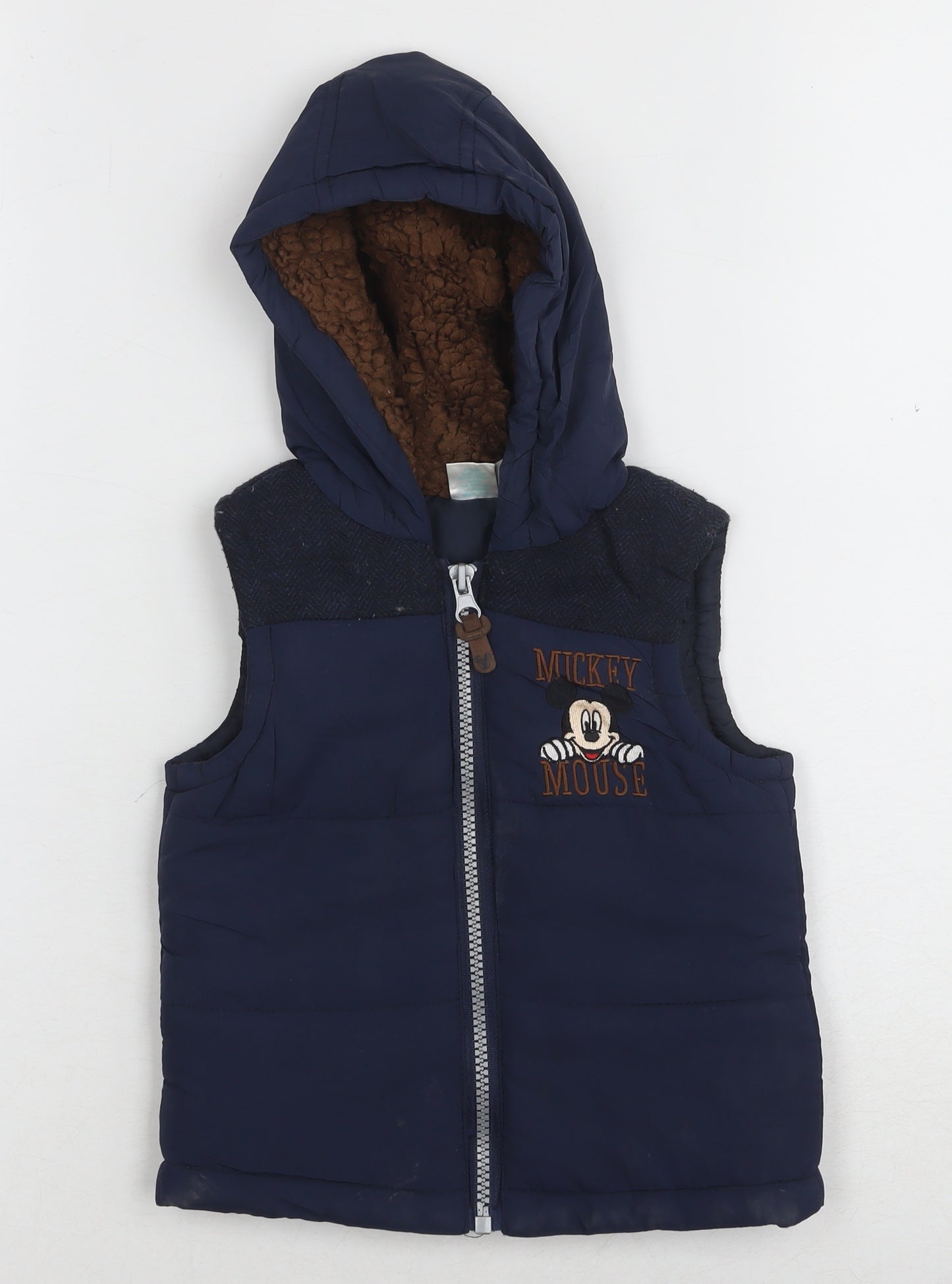 Disney Blue Mickey Mouse Hooded Jacket, 9-12 Months