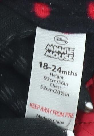 Disney Girls Red Quilted Puffer Jacket 18-24 Months Hooded