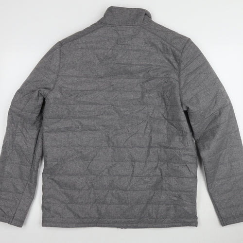 Debenhams Men's Grey Puffer Jacket Stand-Up Collar M