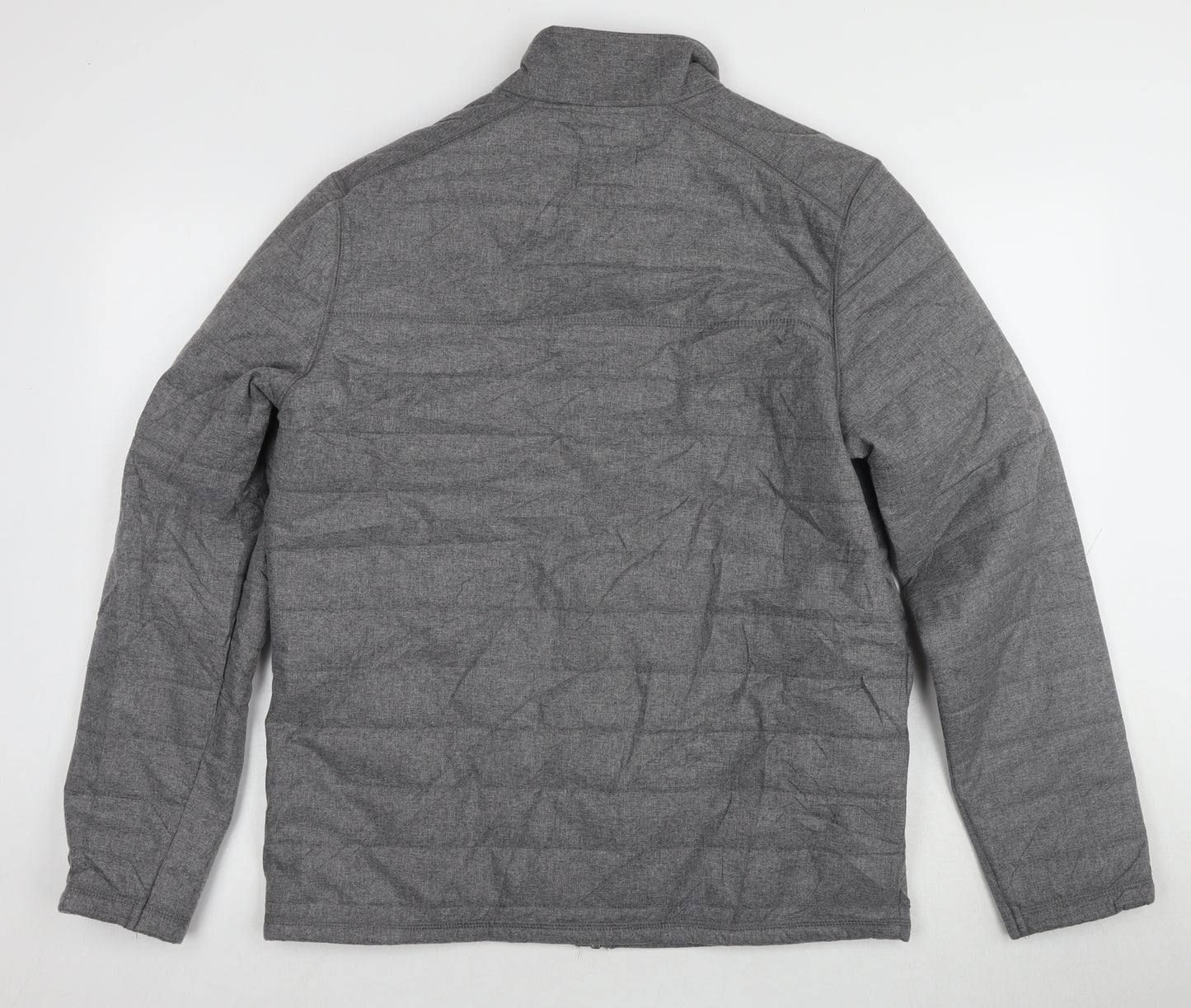 Debenhams Men's Grey Puffer Jacket Stand-Up Collar M
