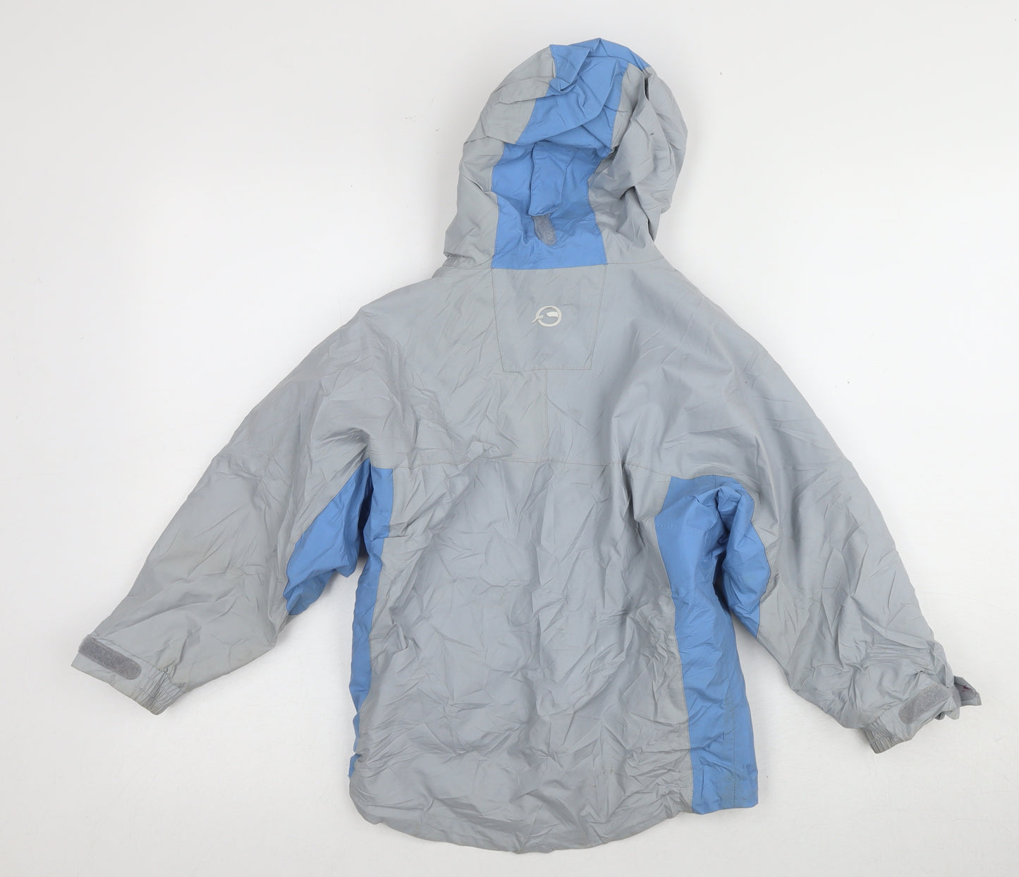 Sprayway Boys Grey Blue Rain Coat, Age 6, Hooded Waterproof Jacket