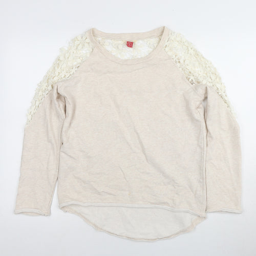 Palmer Heritage Women's Beige Lace Accent Blouse Size 8