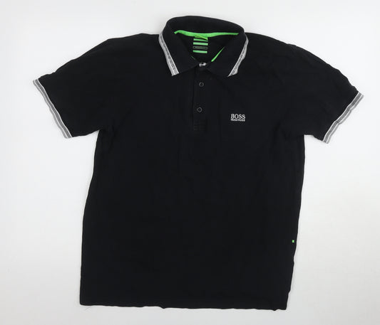 Hugo Boss Men's Black Polo Shirt XL, Short Sleeve