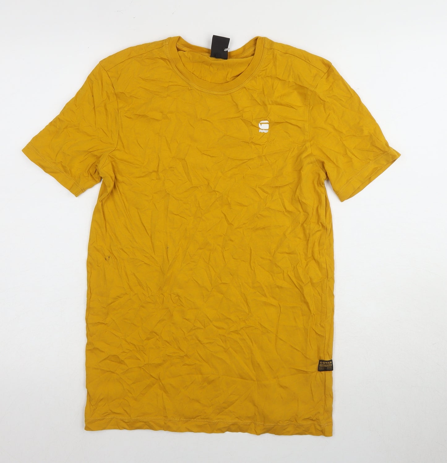 G-Star RAW Men's Yellow Crew Neck T-Shirt M