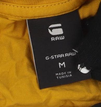 G-Star RAW Men's Yellow Crew Neck T-Shirt M