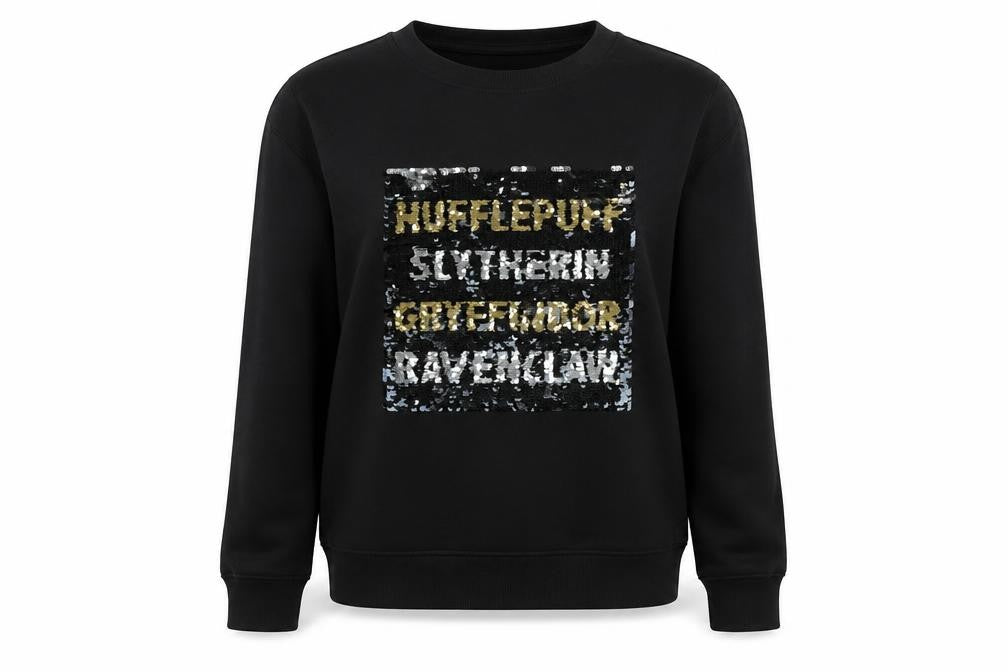 Front view of Harry Potter Black unisex adults s sweatshirt pullover