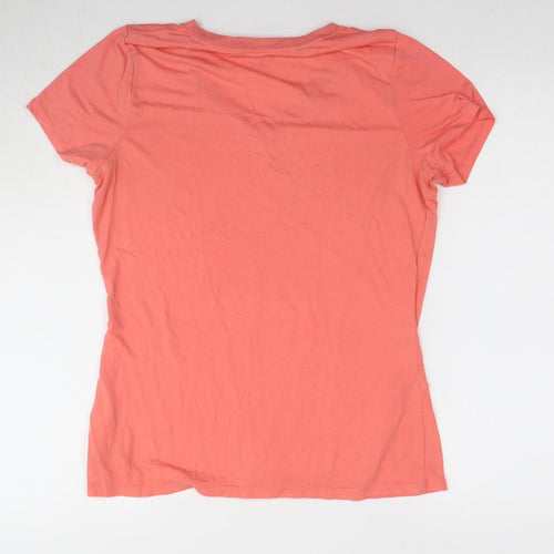 Asics Women's Orange Running V-Neck T-Shirt L
