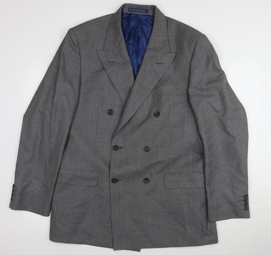 Marks and Spencer Men's Grey Double-Breasted Blazer 42L