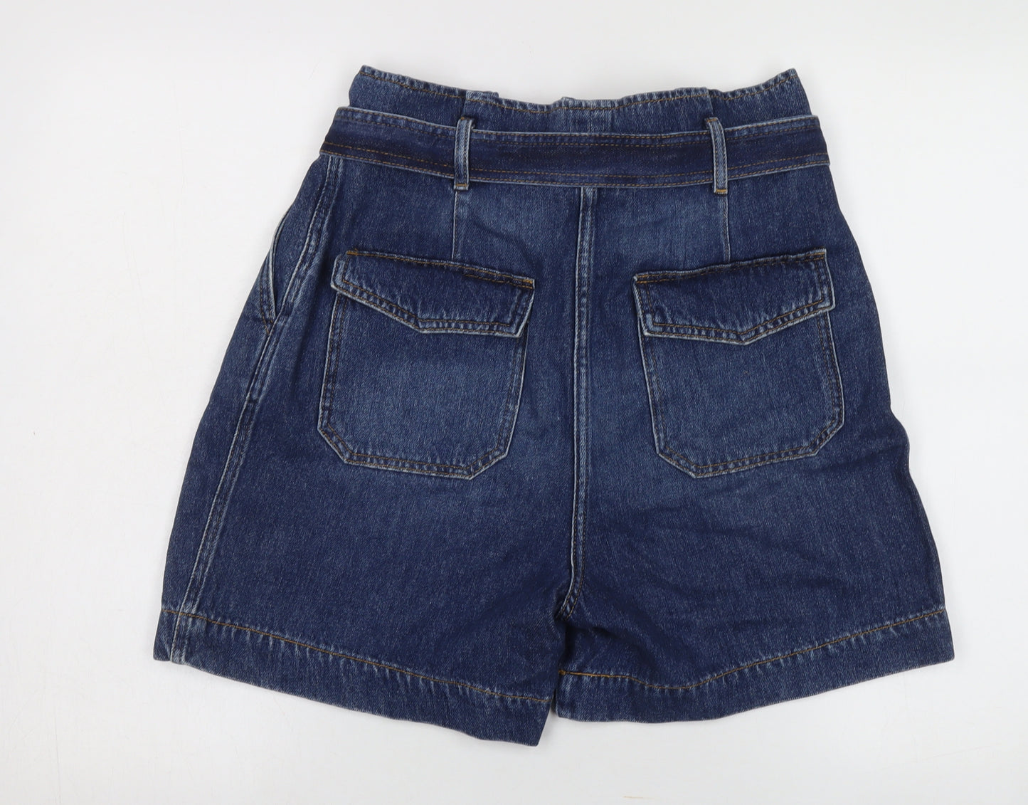 Boden Women's Blue Denim Paperbag Shorts Size 14