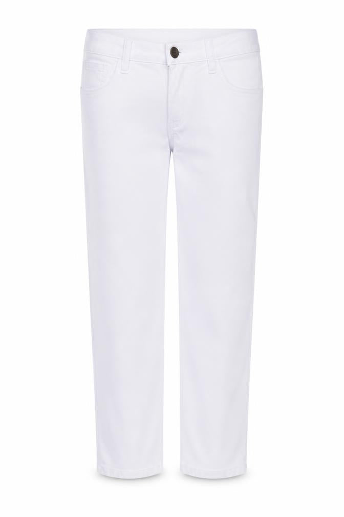 Front view of Arizona Women's White Straight Jeans, size 12
