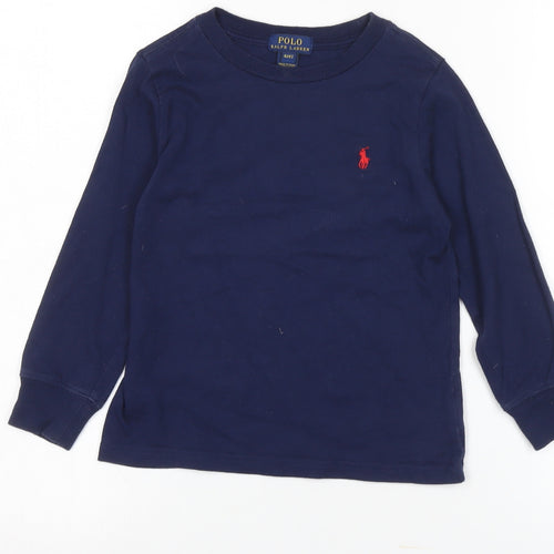 Ralph Lauren Boys Blue Long Sleeve T-Shirt, Size 4 Years