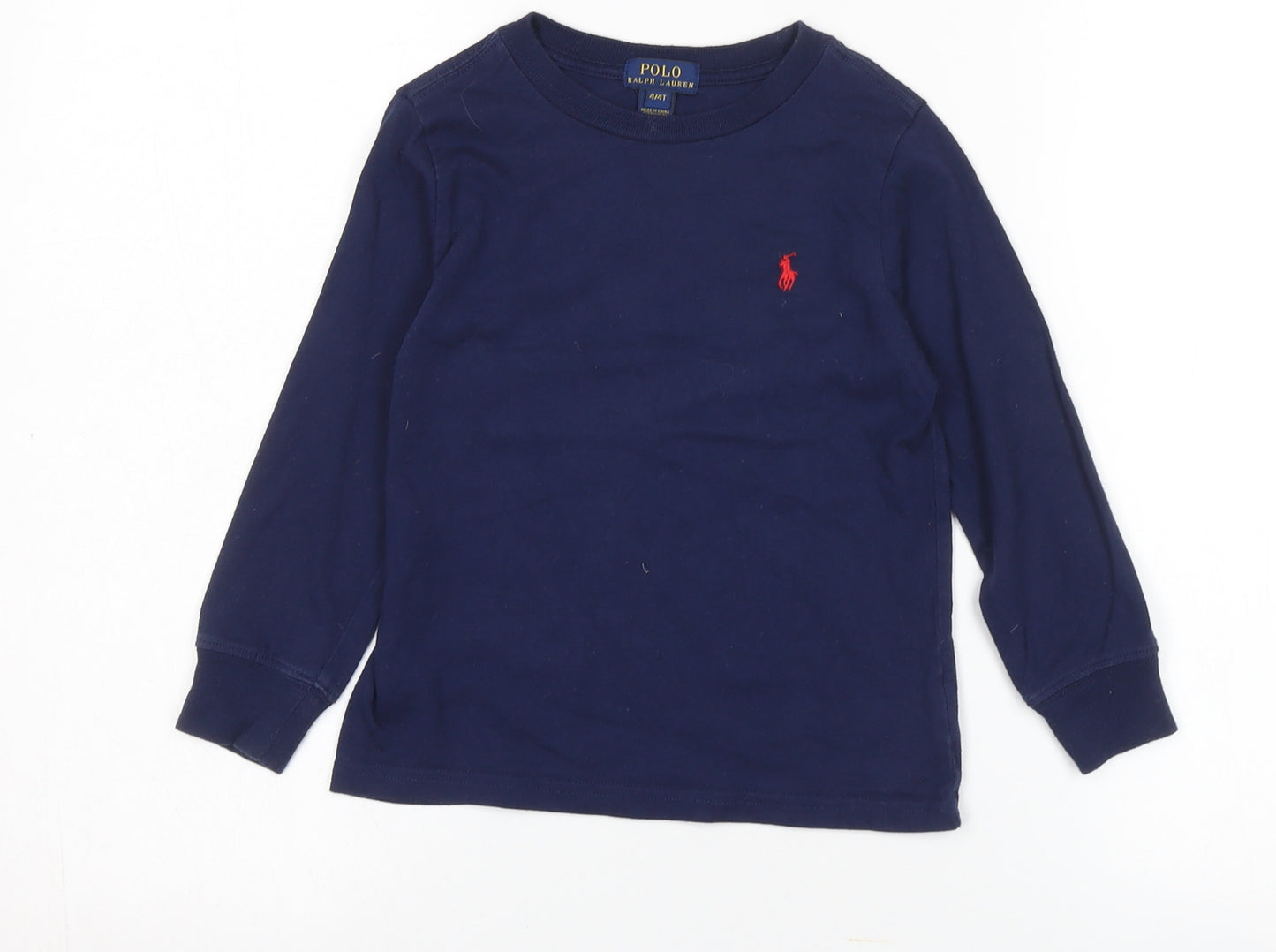 Ralph Lauren Boys Blue Long Sleeve T-Shirt, Size 4 Years