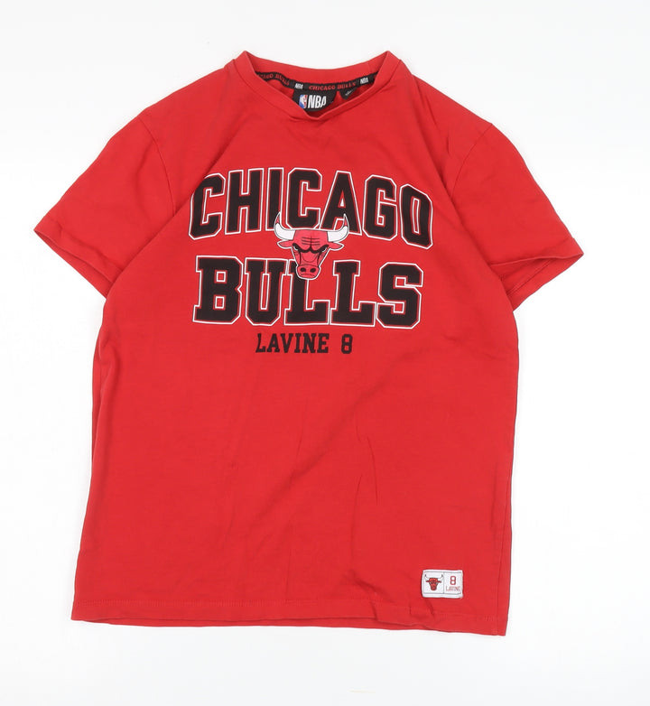 NBA Unisex Red T-Shirt - Size S, Sports Style