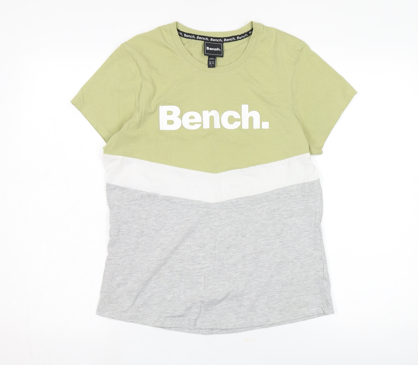 Bench Women’s Green T-Shirt, Size L, Colourblock