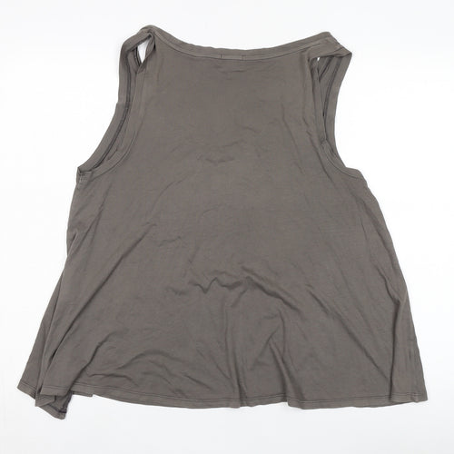 H&M Grey Tank Top, M, Women's V-Neck Casual Style