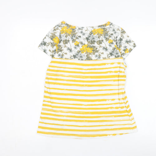 Peter Storm Women's Yellow Floral Striped T-Shirt Size 12