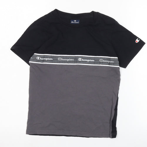 Champion Boys Black Colourblock T-Shirt, Size 9-10 Years
