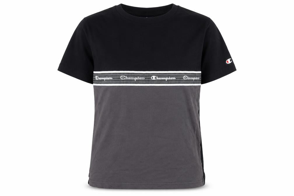 Champion Boys Black Colourblock T-Shirt, Size 9-10 Years