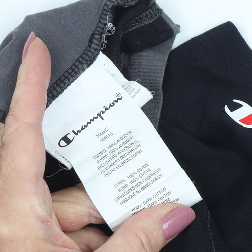 Champion Boys Black Colourblock T-Shirt, Size 9-10 Years