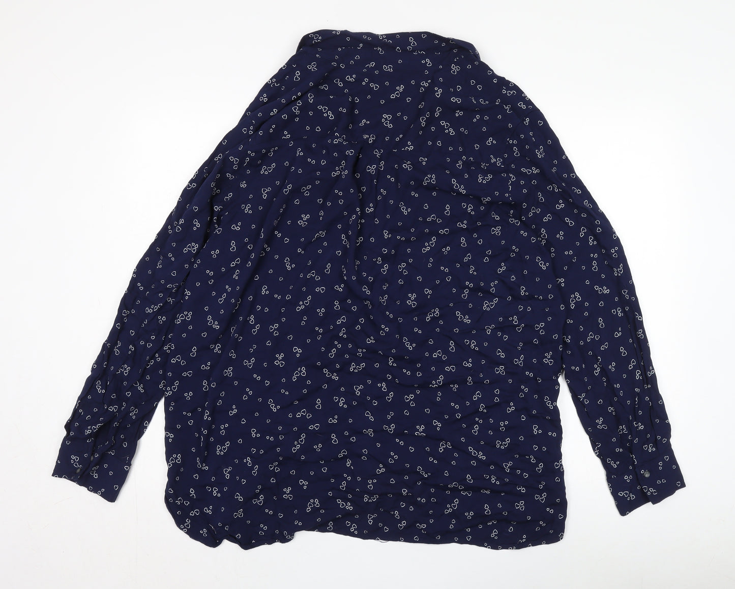 GAP Women's Blue Floral Button-Up Shirt XL