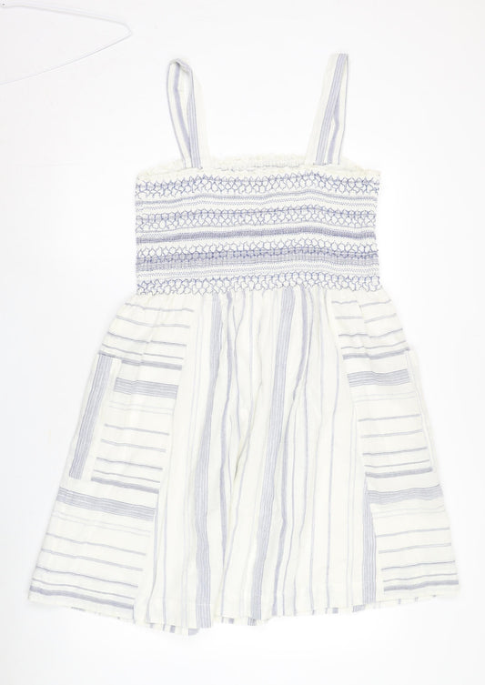 FatFace Women’s White Striped Slip Dress Size 16