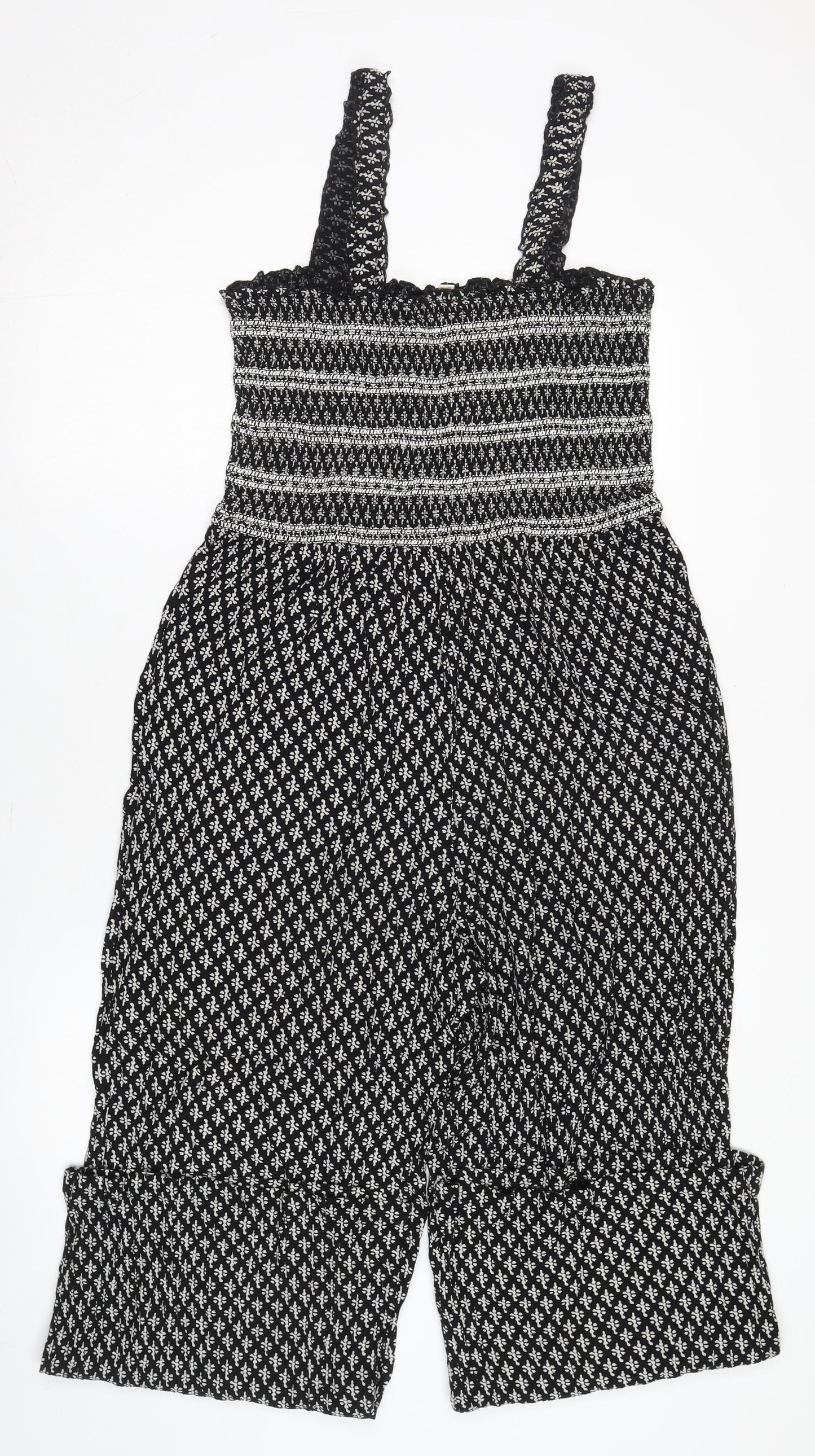 Fat Face Women's Black Viscose Jumpsuit S