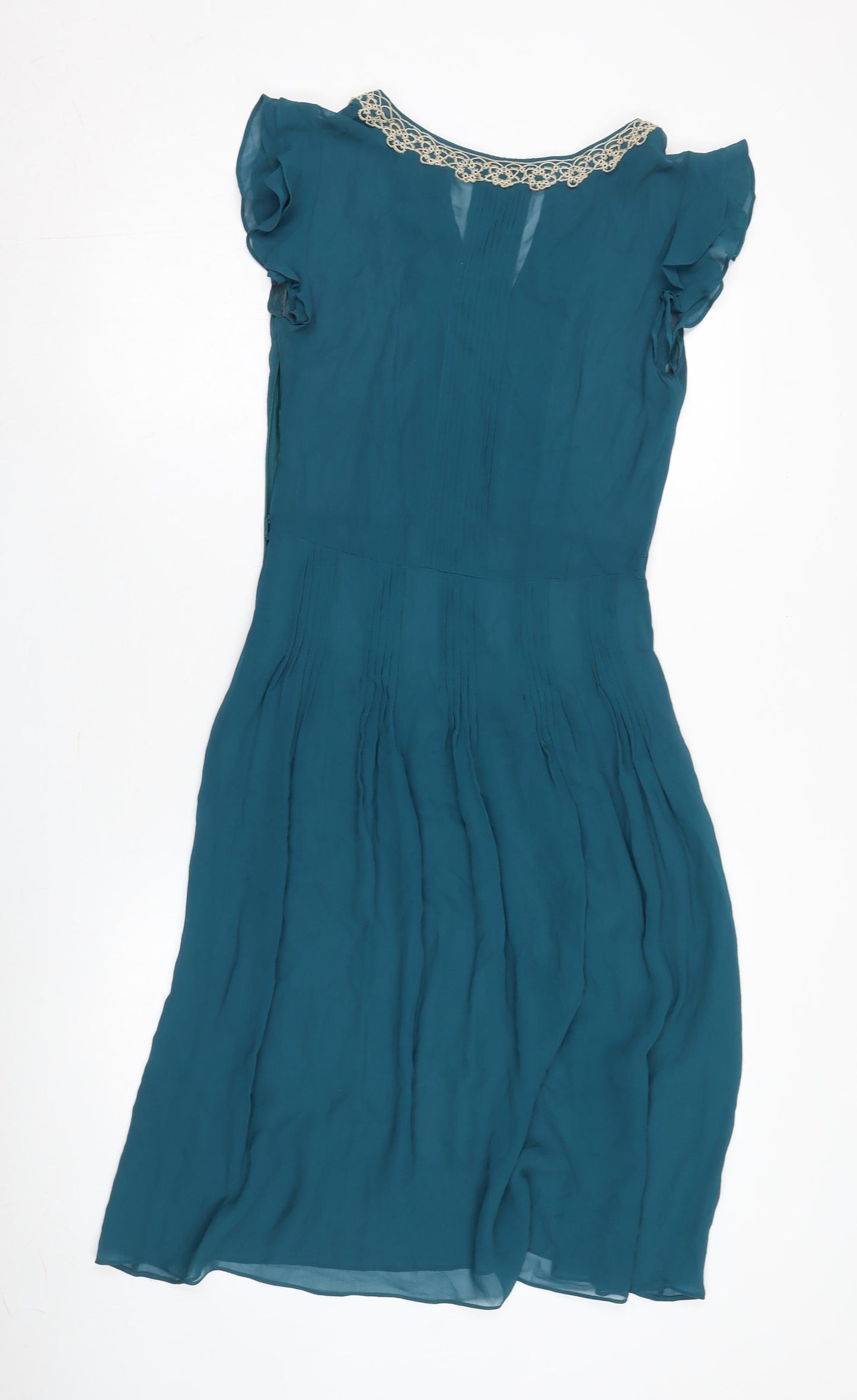 Hobbs Women's Green Shift Dress, Size 8, Elegant Look