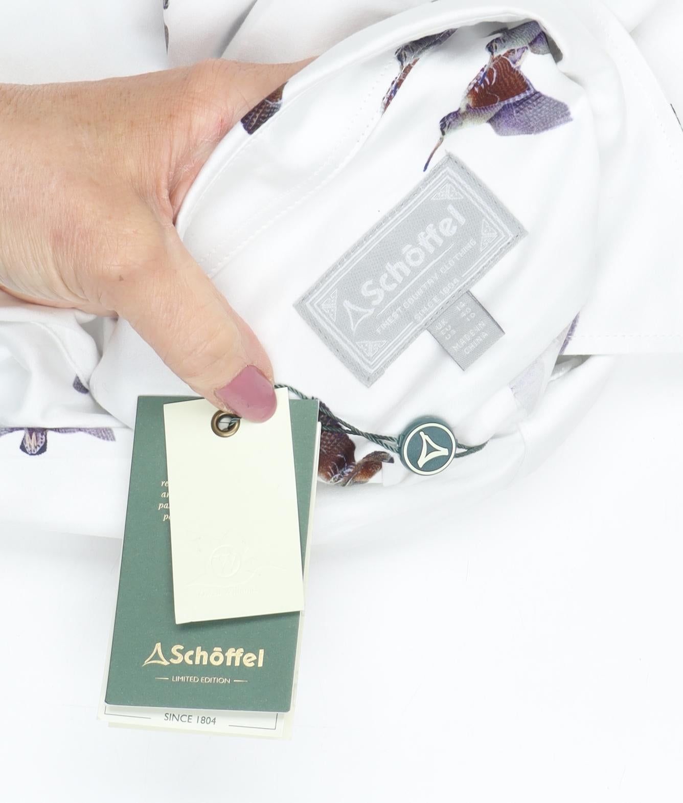 Schöffel Women's White Animal Print Button-Up Shirt Size 14