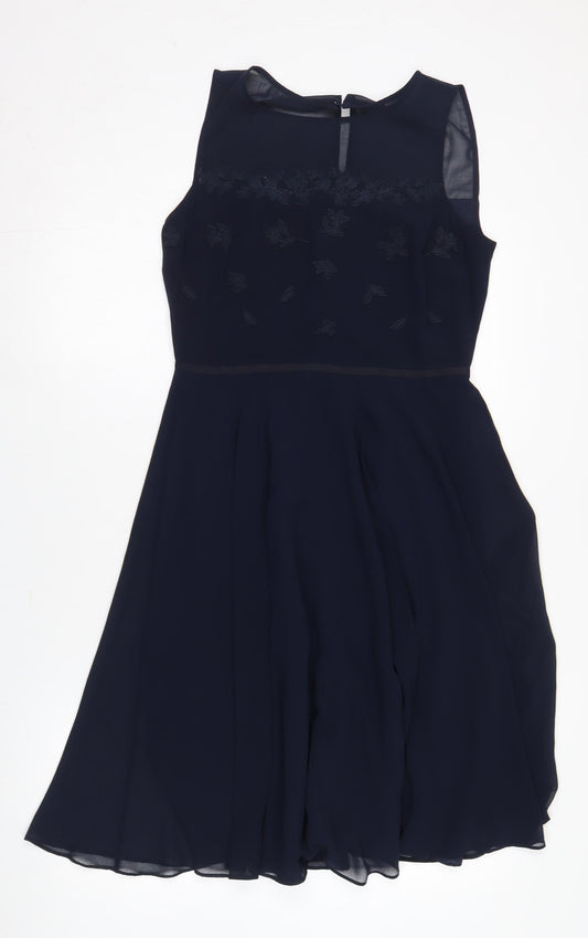 Hobbs Women's Navy Blue Fit & Flare Dress Size 10