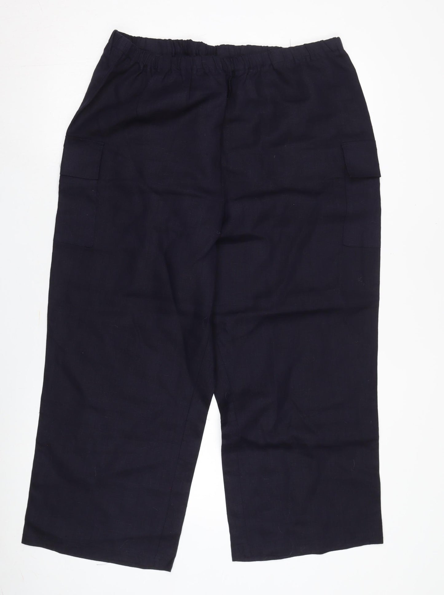 Lands' End Women's Black Cargo Trousers Size 16 Regular