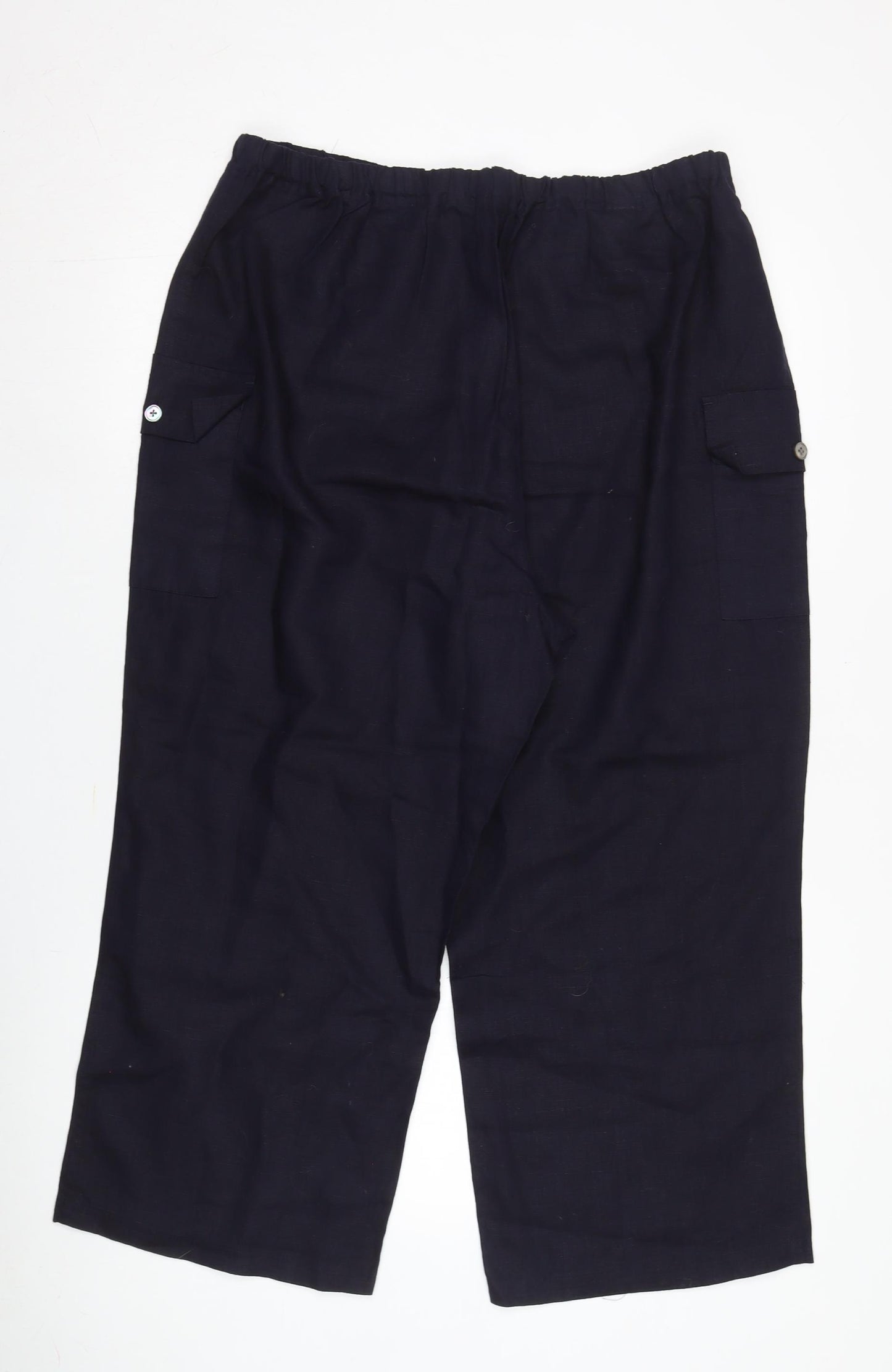 Lands' End Women's Black Cargo Trousers Size 16 Regular