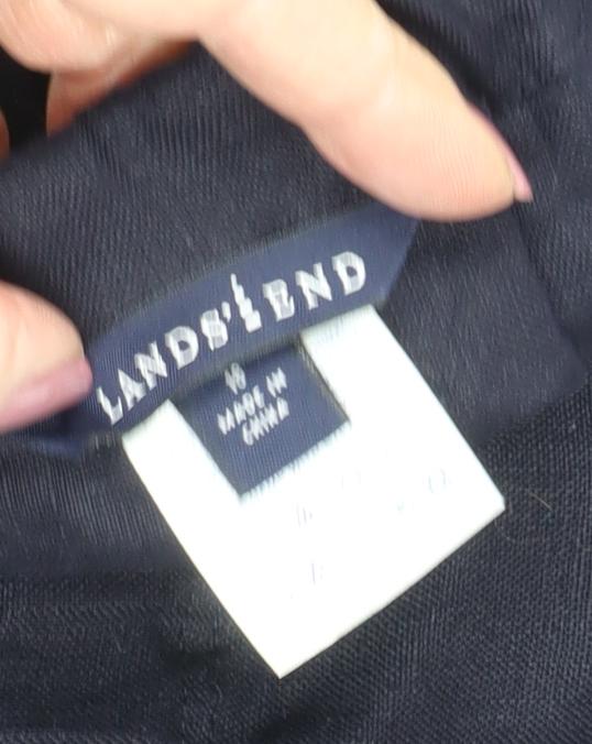 Lands' End Women's Black Cargo Trousers Size 16 Regular