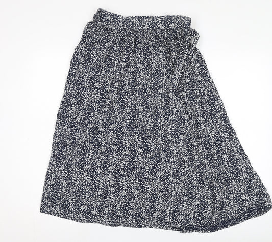 Crew Clothing Women's Blue Floral Midi Skirt, Size 10