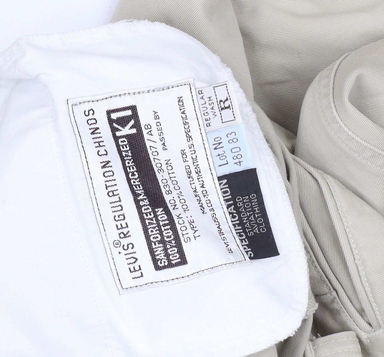 Levi's Men's Beige Chino Trousers, Size 34, Straight