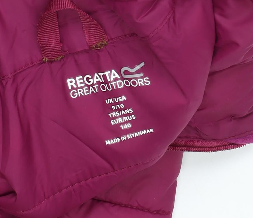Regatta Girls Pink Puffer Jacket 9-10 Years