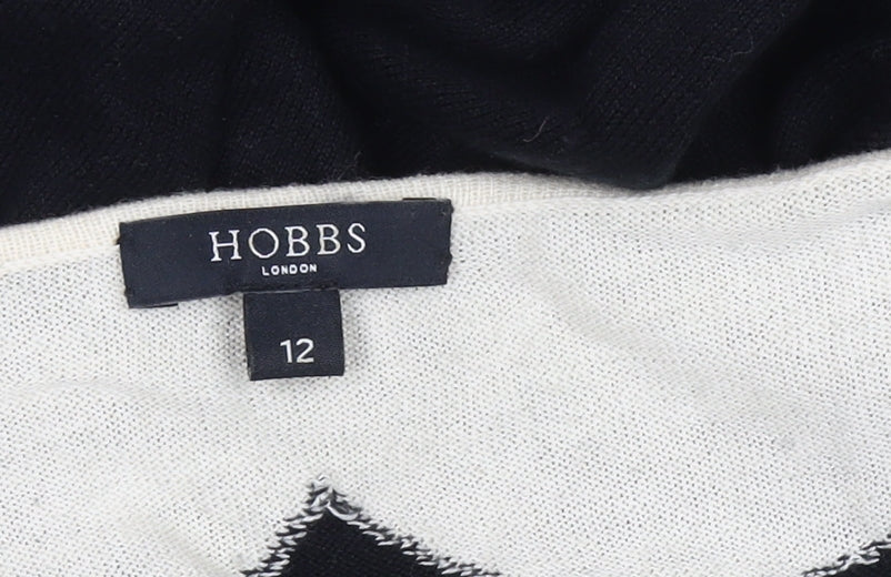 Hobbs Women's Black Scoop Neck Shift Dress Size 12