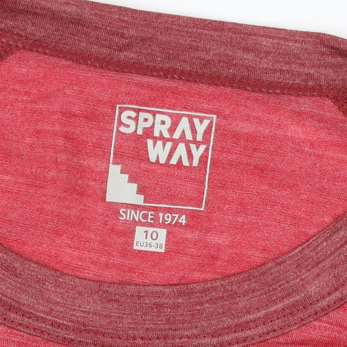 Sprayway Women's Red Long Sleeve Active T-Shirt Size 10