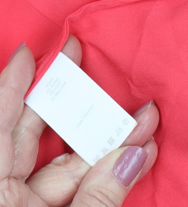 Boden Women's Red Tunic Blouse Size 12 Bell Sleeve